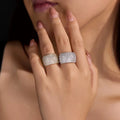 Luxury Iced Bling Moissanite Diamond Eternity Ring 7 Rows 925 Sterling Silver 18K Gold Plated | טבעת מוסונייט יוקרתית 7 שורות כסף 925 בציפוי זהב 18K