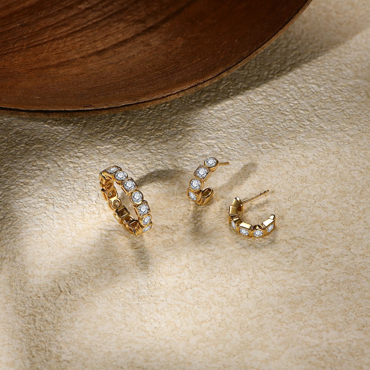 Luxury Moissanite Jewelry Set 925 Sterling Silver – Ring & Earrings Elegant Sparkling Design