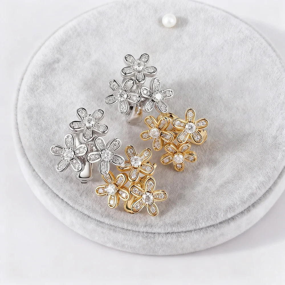 Lumina Moissanite Flower Earrings
