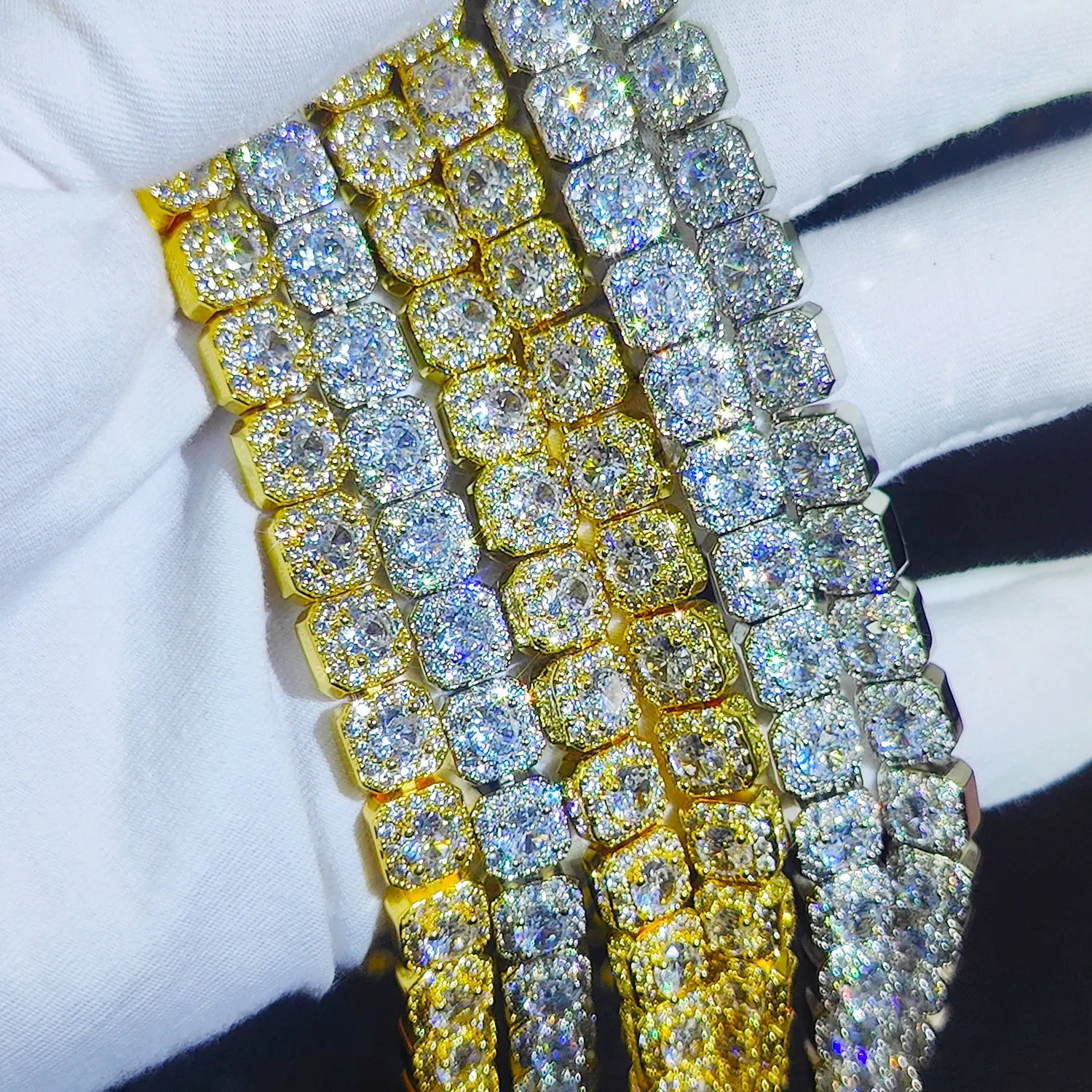 Luxury Moissanite Cuban Link Chain – 7MM Iced Out Necklace & Bracelet 925 Silver / Gold
