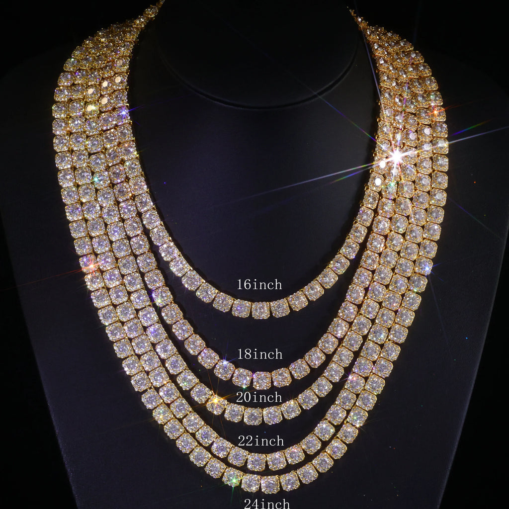 Luxury Moissanite Cuban Link Chain – 7MM Iced Out Necklace & Bracelet 925 Silver / Gold