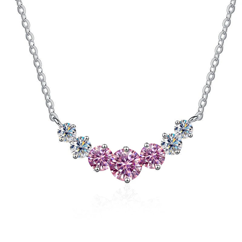 LUMINA Pyramid Moissanite Necklace – 925 Sterling Silver Geometric Pendant for Women