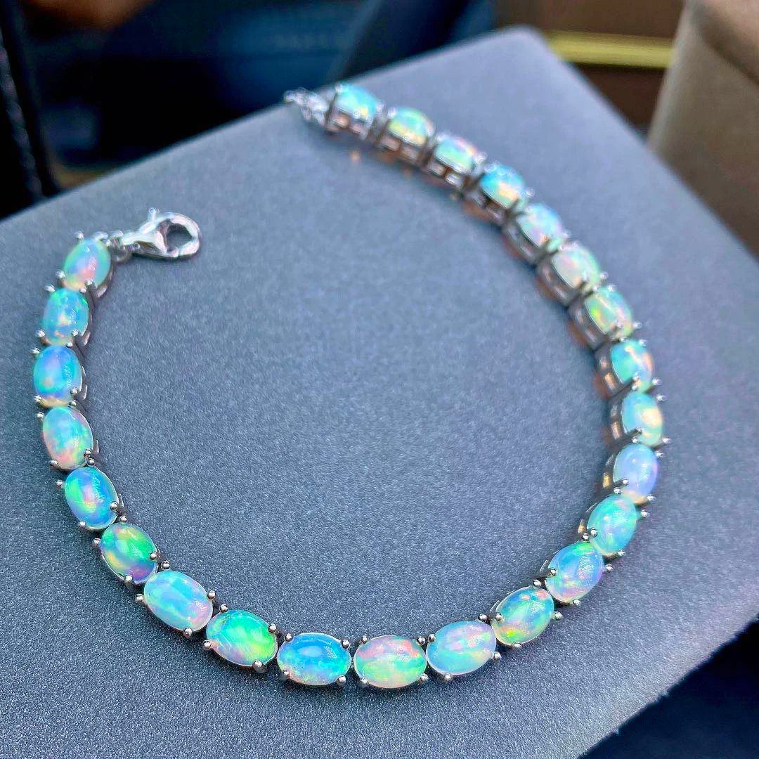925 Sterling Silver Opal Bracelet – Platinum / Gold / Rose Gold | Elegant Luxury Bracelet for Women – Lumina Jewelry