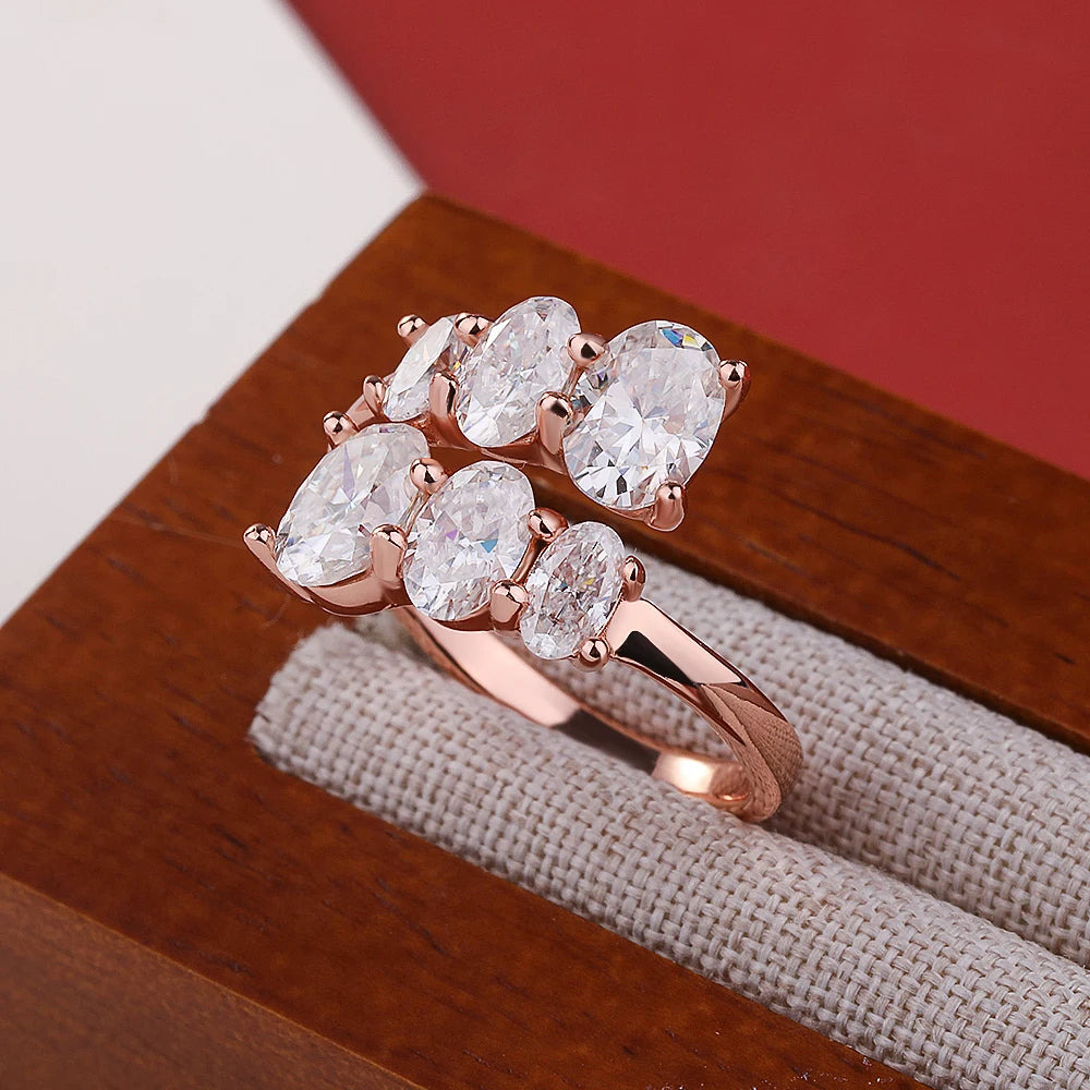 Luxury Moissanite Ring for Women – 18K Gold Plated | Silver, Rose Gold & Gold | Multiple Sizes