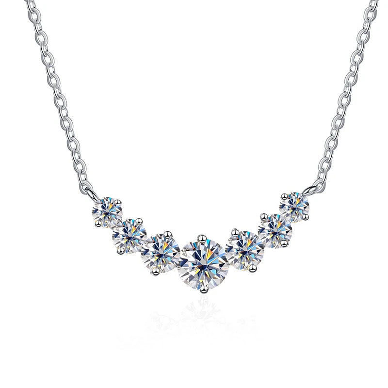 LUMINA Pyramid Moissanite Necklace – 925 Sterling Silver Geometric Pendant for Women