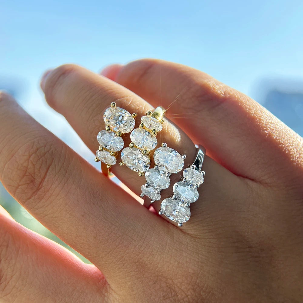 Luxury Moissanite Ring for Women – 18K Gold Plated | Silver, Rose Gold & Gold | Multiple Sizes