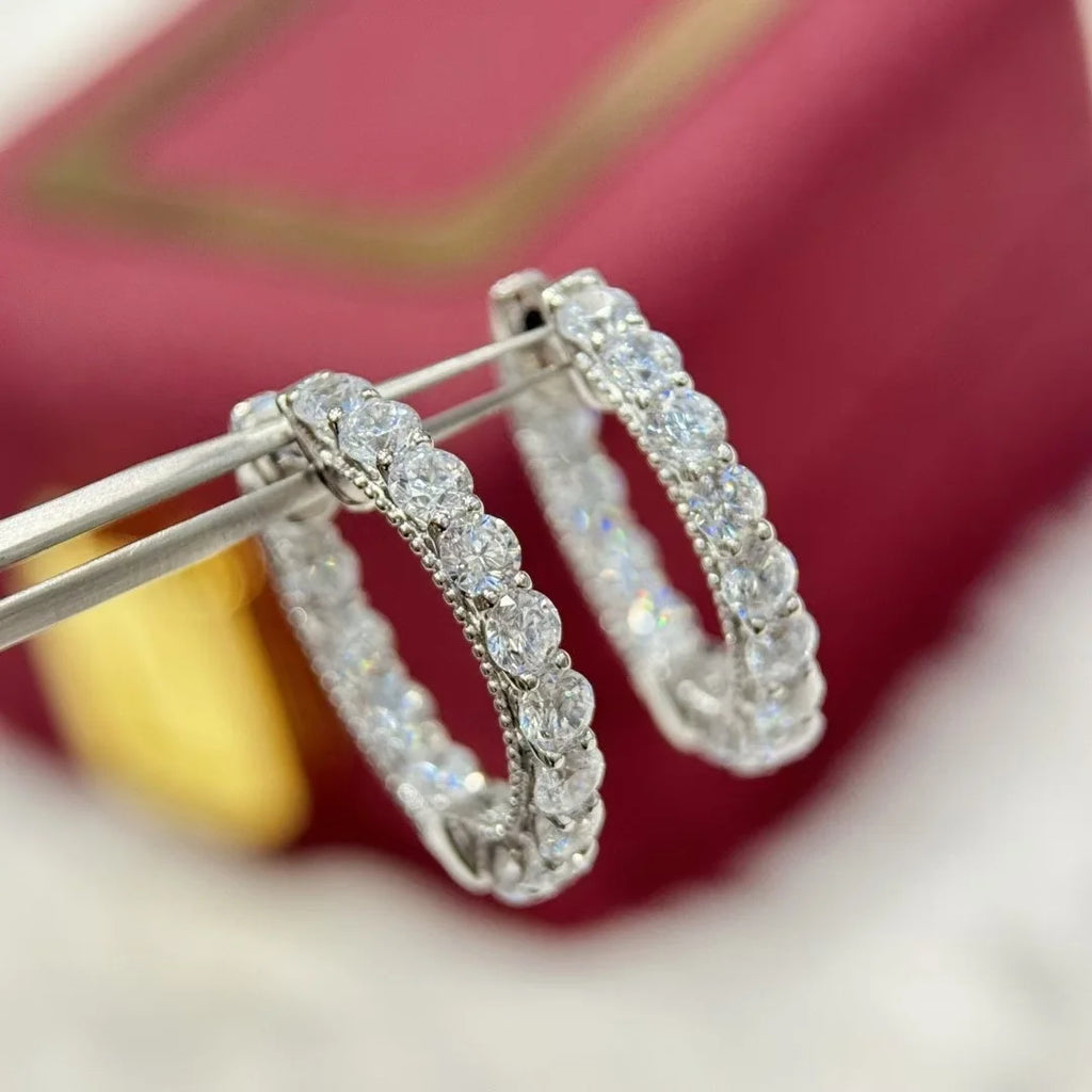 LUMINA Dazzling Moissanite Chandelier Earrings – עגילי יוקרה מכסף 925 עם נצנוץ בלתי נגמר
