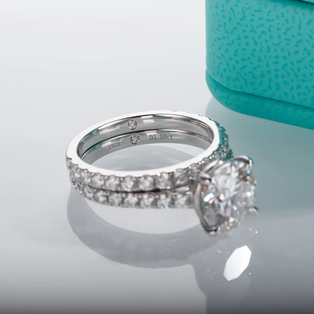 💎 LUMINA – 3CT Moissanite Ring 925 Sterling Silver | Luxury Diamond Look | Single or 2-Ring Set