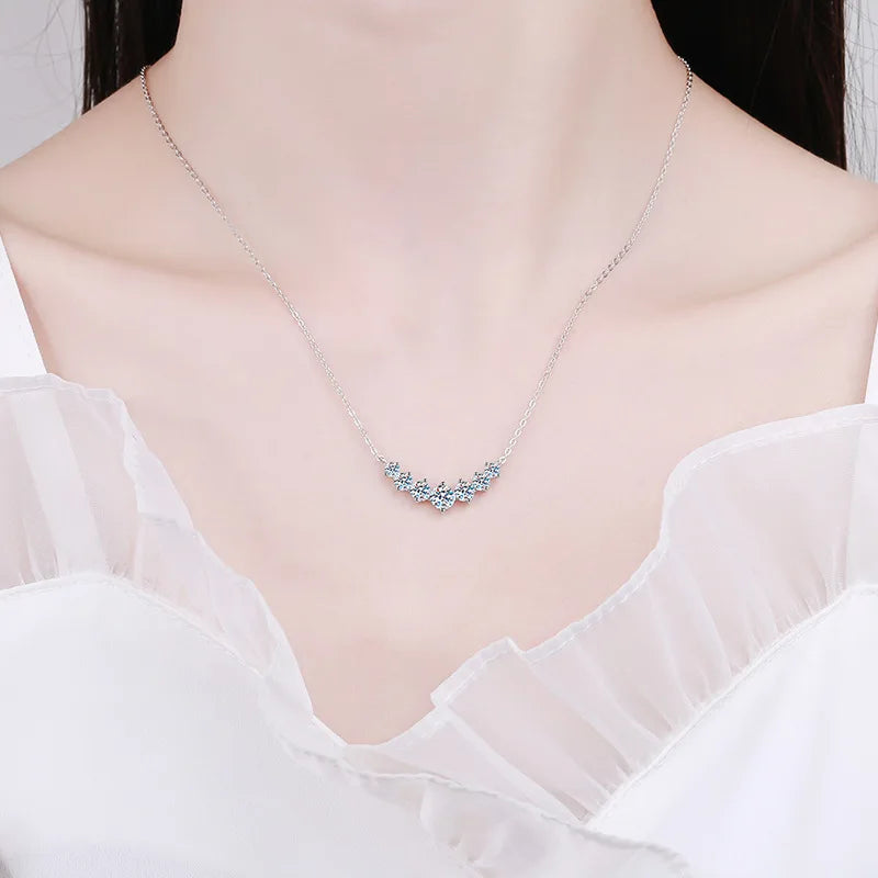 LUMINA Pyramid Moissanite Necklace – 925 Sterling Silver Geometric Pendant for Women