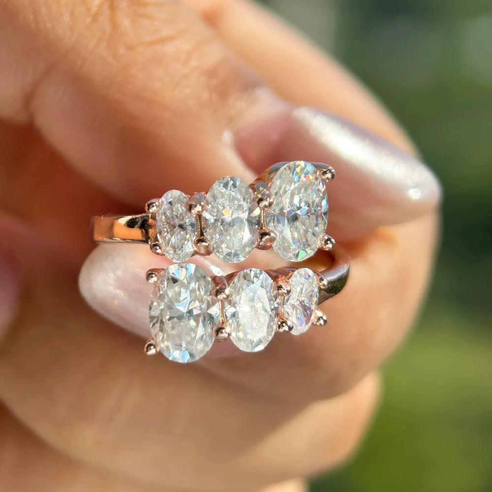 Luxury Moissanite Ring for Women – 18K Gold Plated | Silver, Rose Gold & Gold | Multiple Sizes