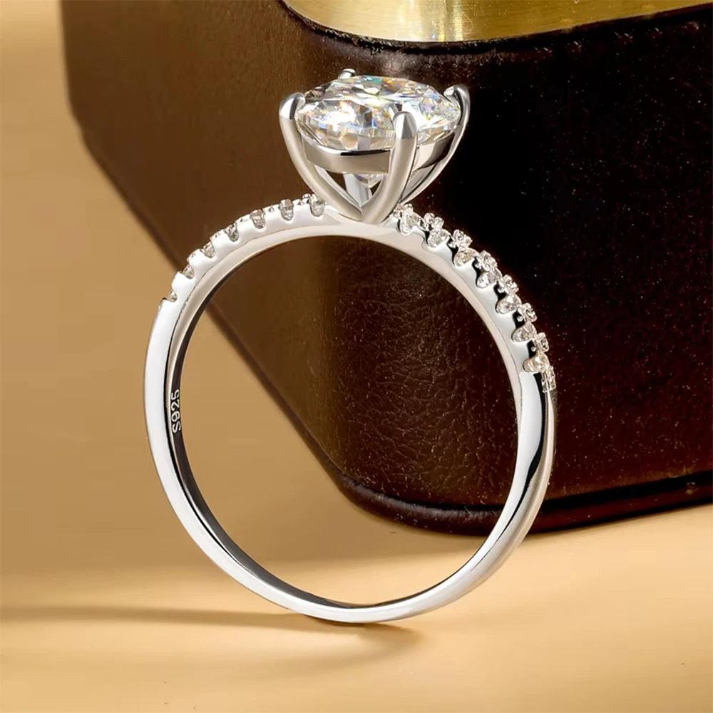 LUMINA™ Moissanite Engagement Ring – 925 Sterling Silver, Oval Cut