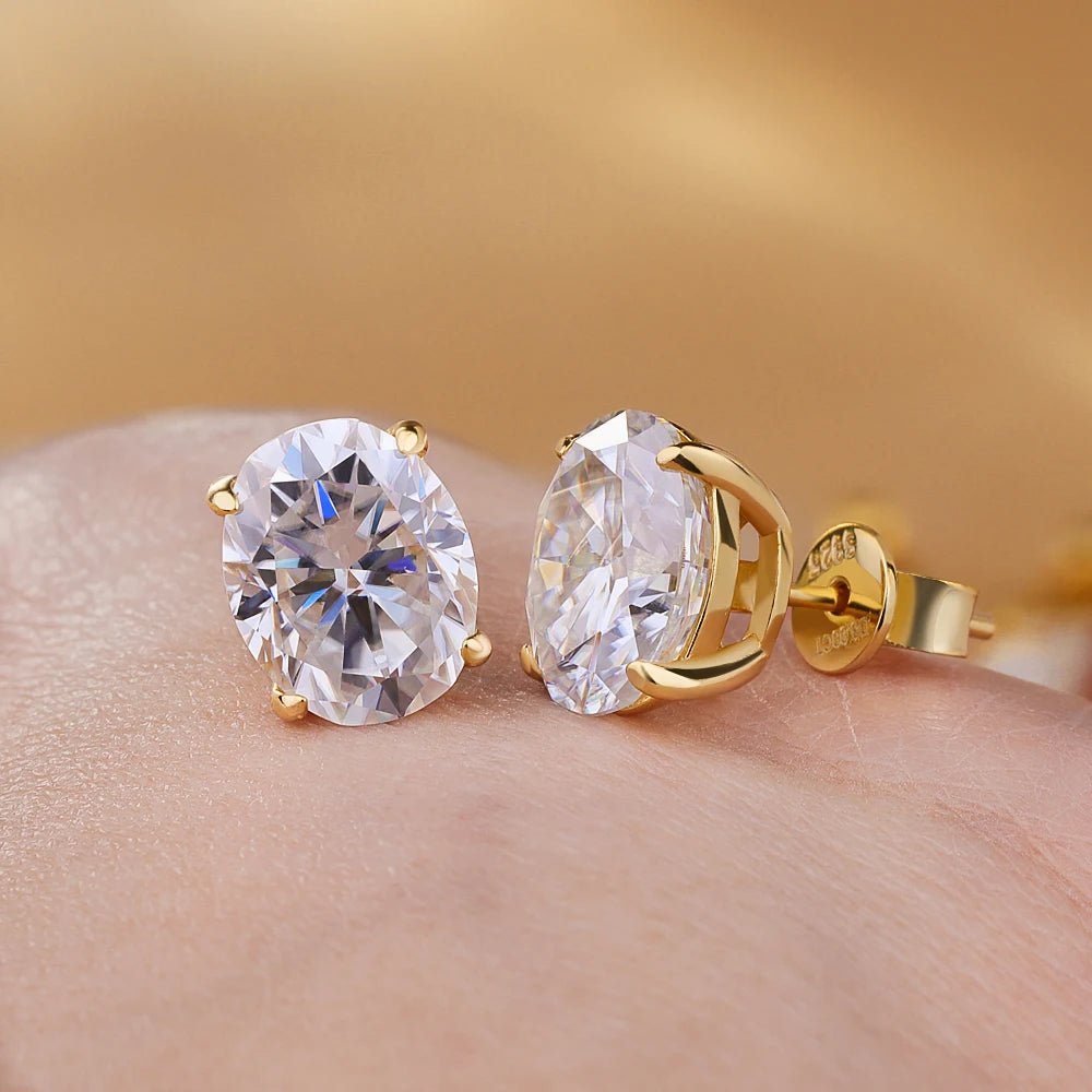 Brilliant Moissanite Stud Earrings – Pure 925 Silver, D Color VVS1 Sparkle
