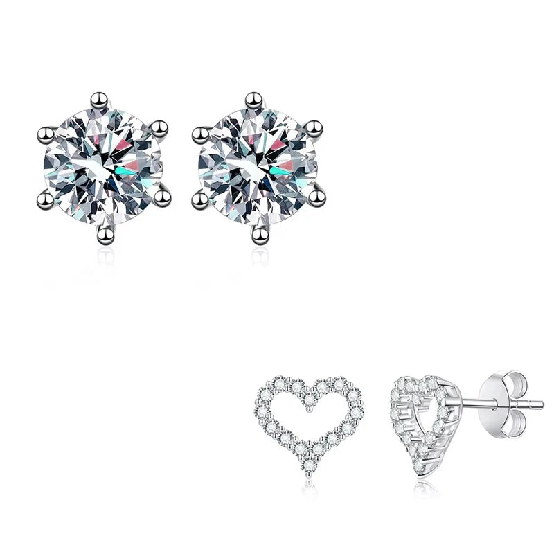 Luxury Moissanite Jewelry Set – 925 Sterling Silver | Necklace, Earrings, Bracelet & Ring