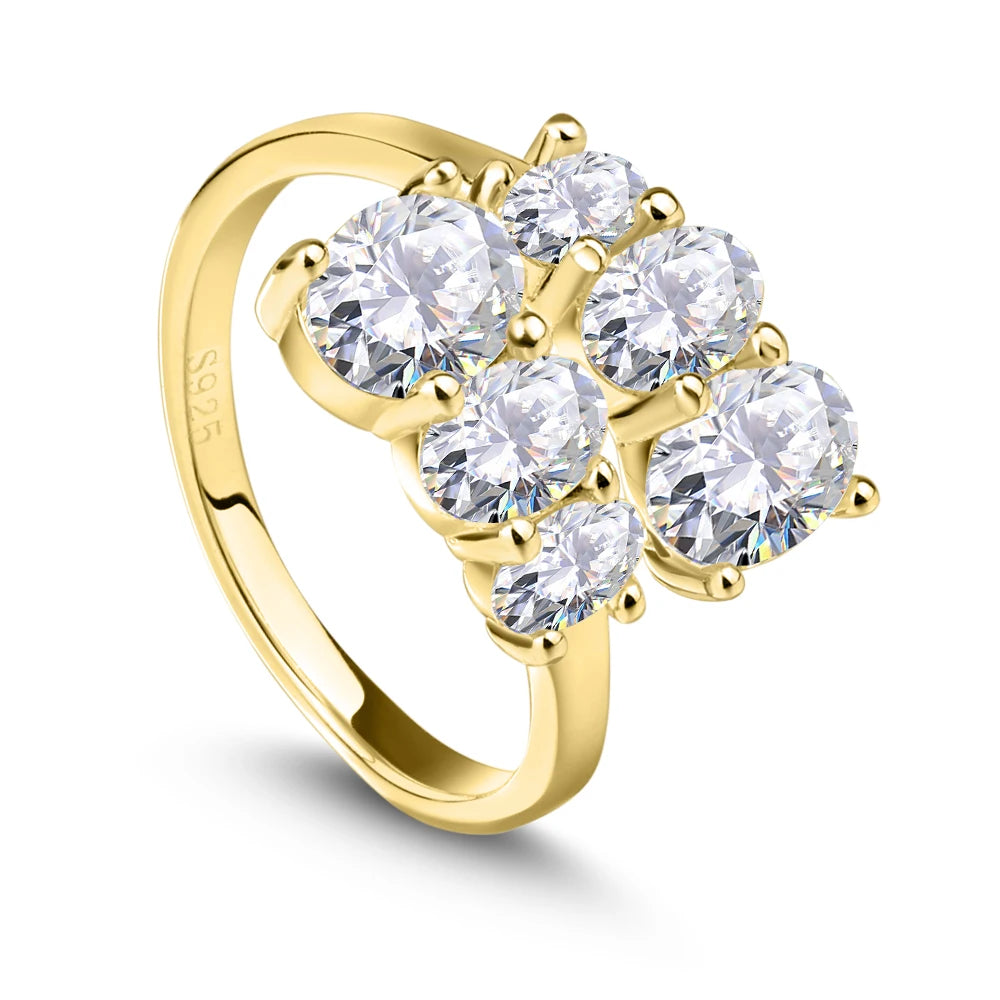 Luxury Moissanite Ring for Women – 18K Gold Plated | Silver, Rose Gold & Gold | Multiple Sizes