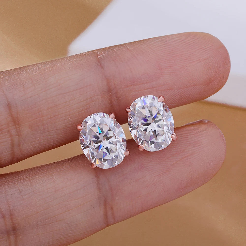 Brilliant Moissanite Stud Earrings – Pure 925 Silver, D Color VVS1 Sparkle