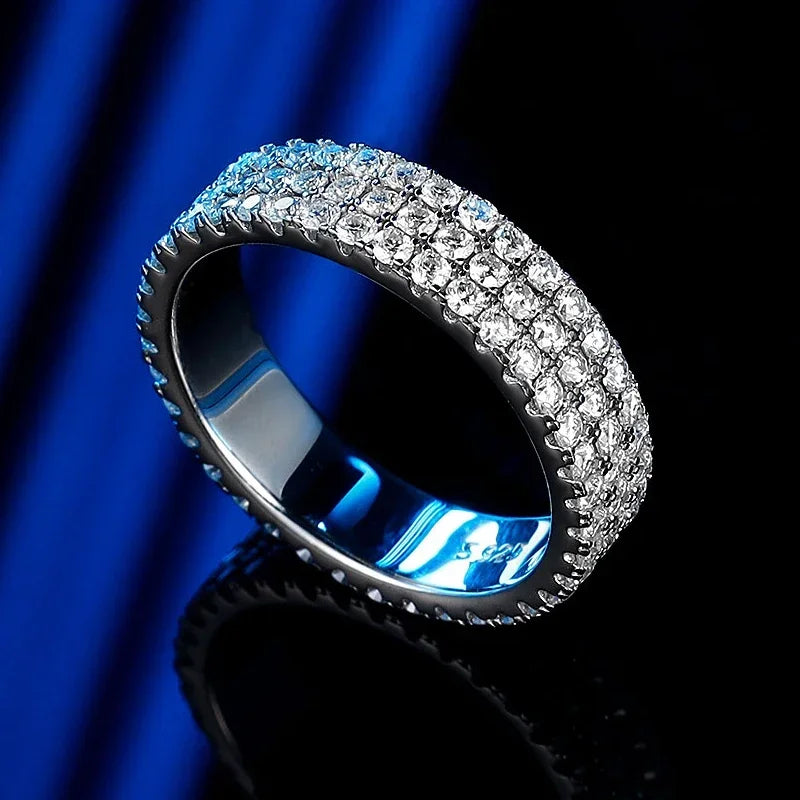 Lumina D Color Moissanite 1.5mm Row Ring – 925 Sterling Silver Luxury
