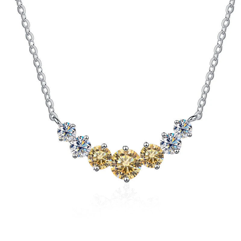 LUMINA Pyramid Moissanite Necklace – 925 Sterling Silver Geometric Pendant for Women