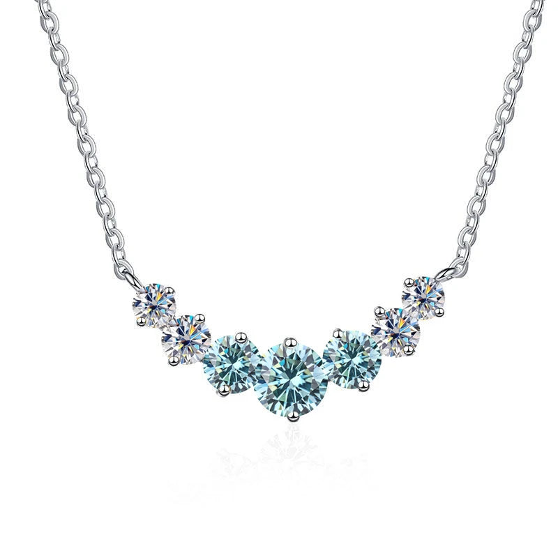 LUMINA Pyramid Moissanite Necklace – 925 Sterling Silver Geometric Pendant for Women