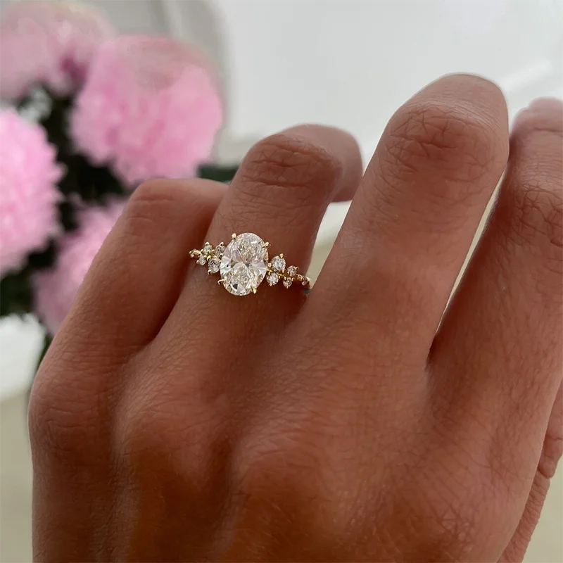 💎 LUMINA – Oval Moissanite Ring 925 Sterling Silver | Luxury Diamond Look