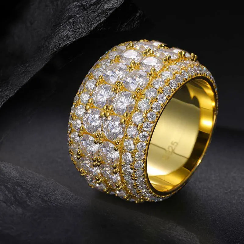 LUMINA Iced Out Moissanite Ring for Men – 925 Sterling Silver