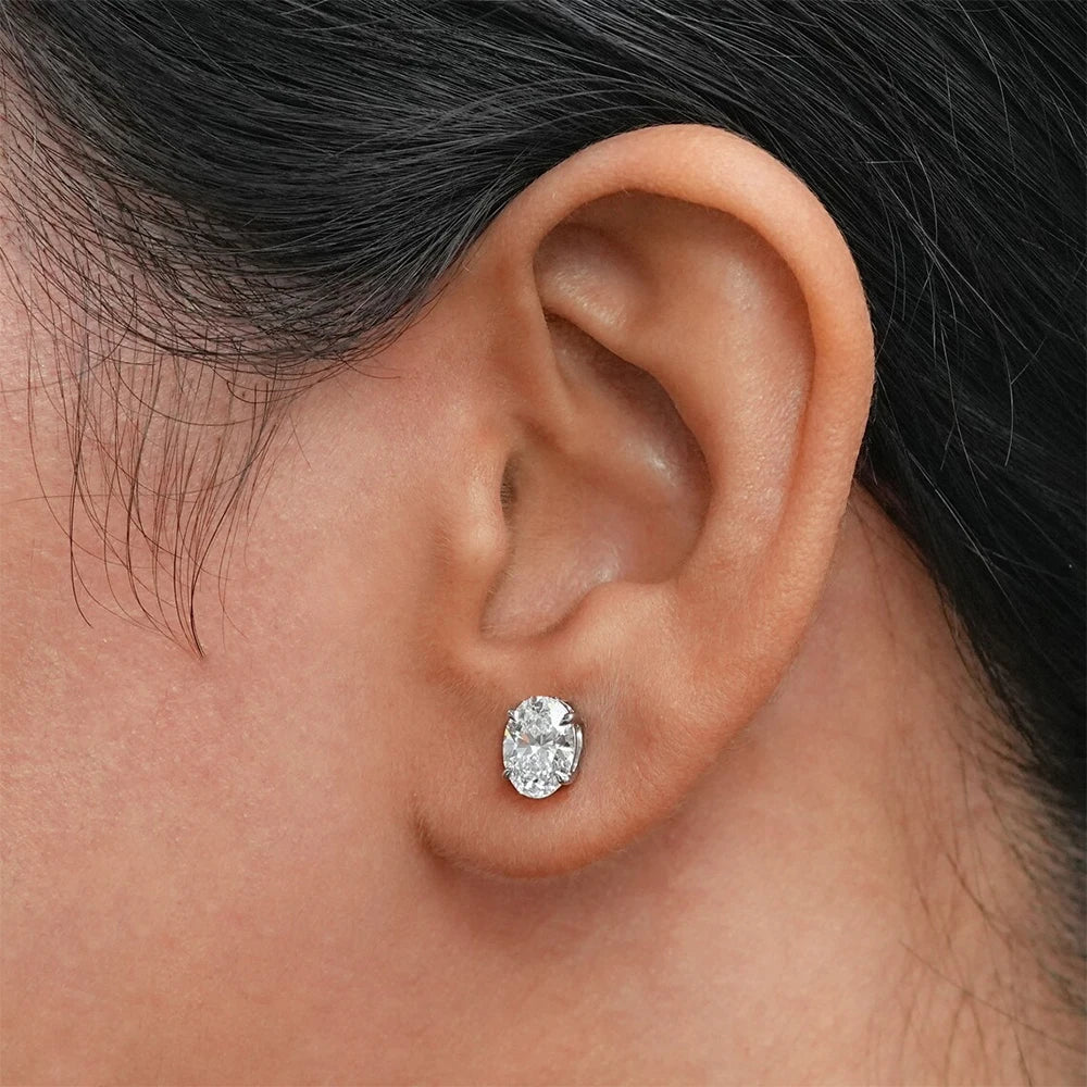 Brilliant Moissanite Stud Earrings – Pure 925 Silver, D Color VVS1 Sparkle