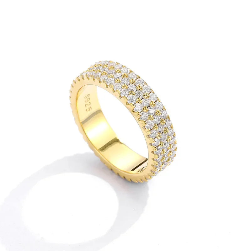 Lumina D Color Moissanite 1.5mm Row Ring – 925 Sterling Silver Luxury