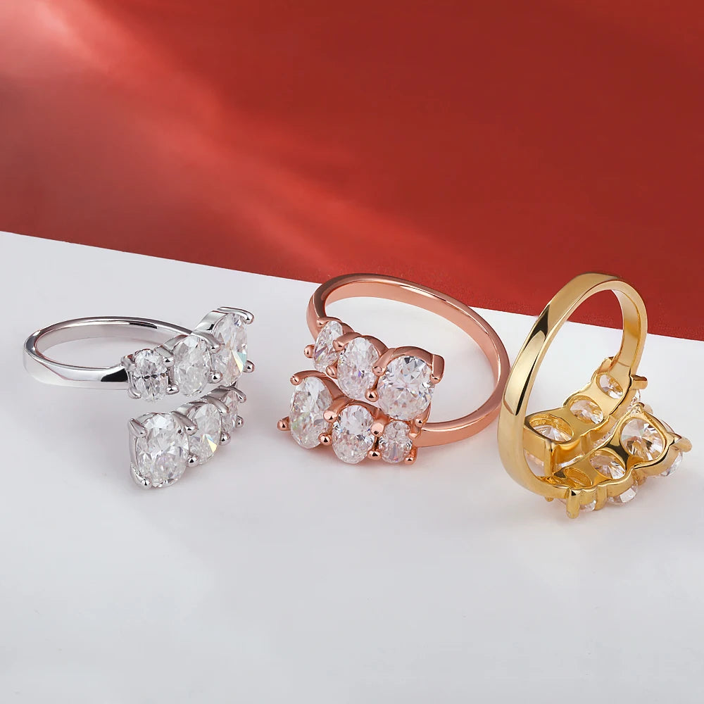 Luxury Moissanite Ring for Women – 18K Gold Plated | Silver, Rose Gold & Gold | Multiple Sizes