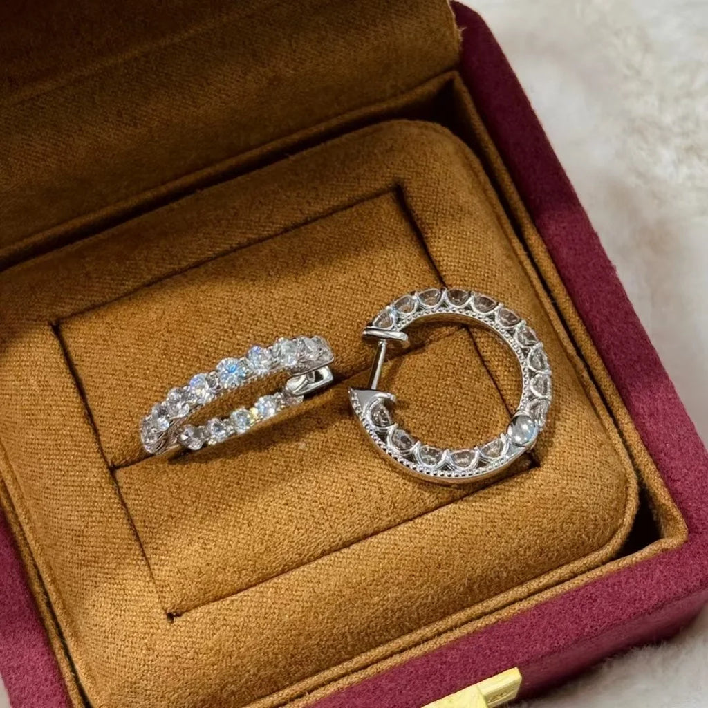 LUMINA Dazzling Moissanite Chandelier Earrings – עגילי יוקרה מכסף 925 עם נצנוץ בלתי נגמר