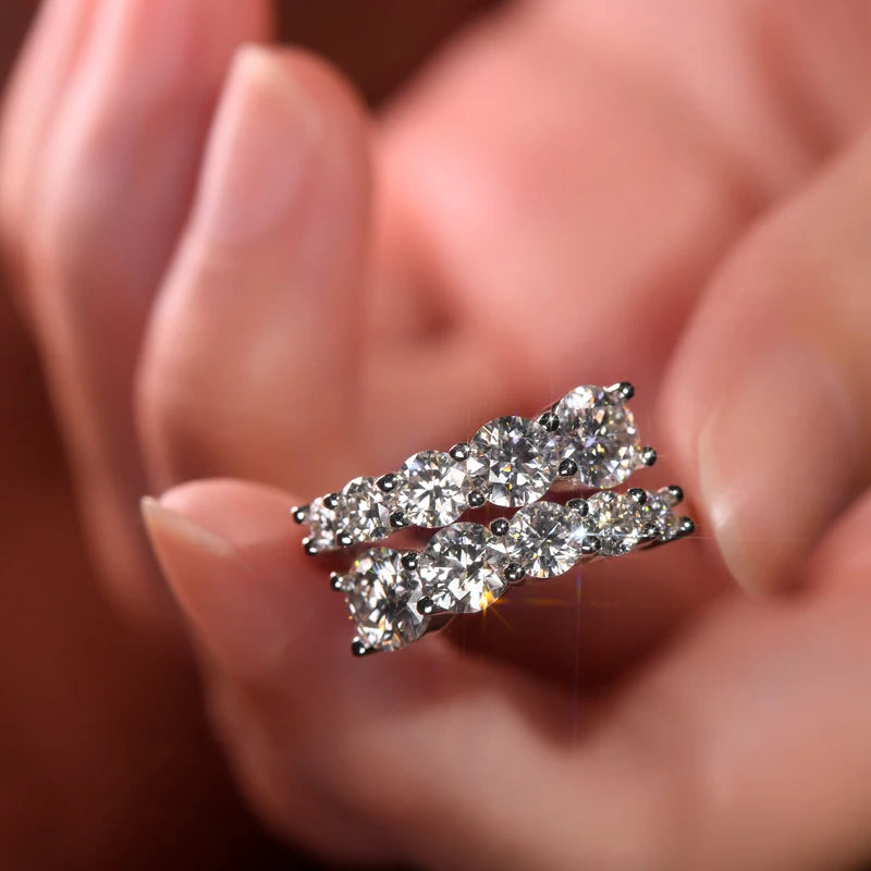 LUMINA™ Premium Moissanite Ring – 925 Silver | Diamond Look | D VVS1 Certified