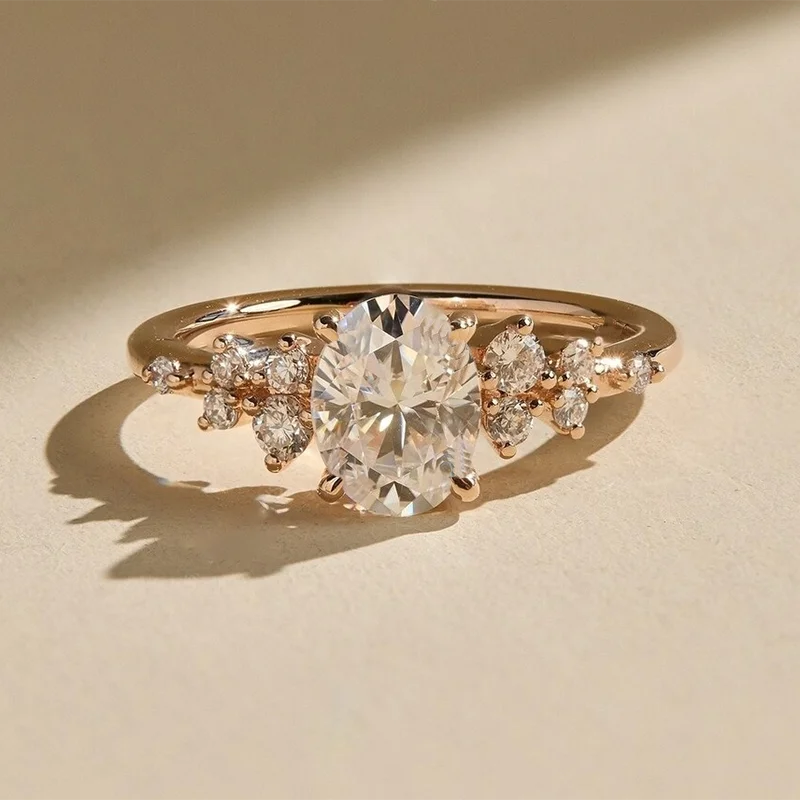 💎 LUMINA – Oval Moissanite Ring 925 Sterling Silver | Luxury Diamond Look