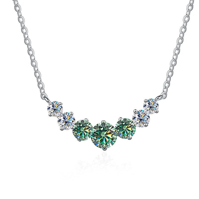 LUMINA Pyramid Moissanite Necklace – 925 Sterling Silver Geometric Pendant for Women