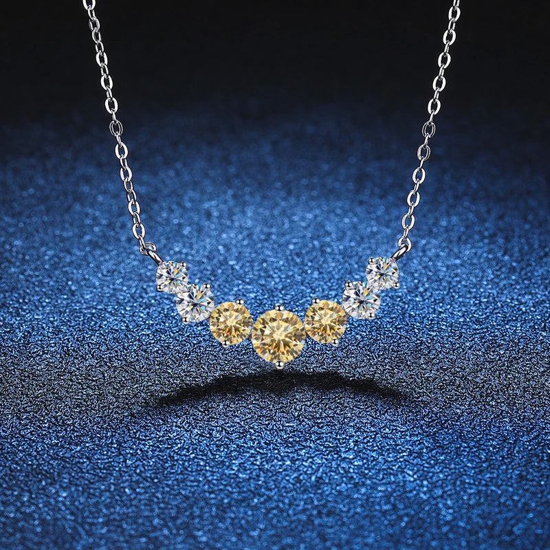 LUMINA Pyramid Moissanite Necklace – 925 Sterling Silver Geometric Pendant for Women