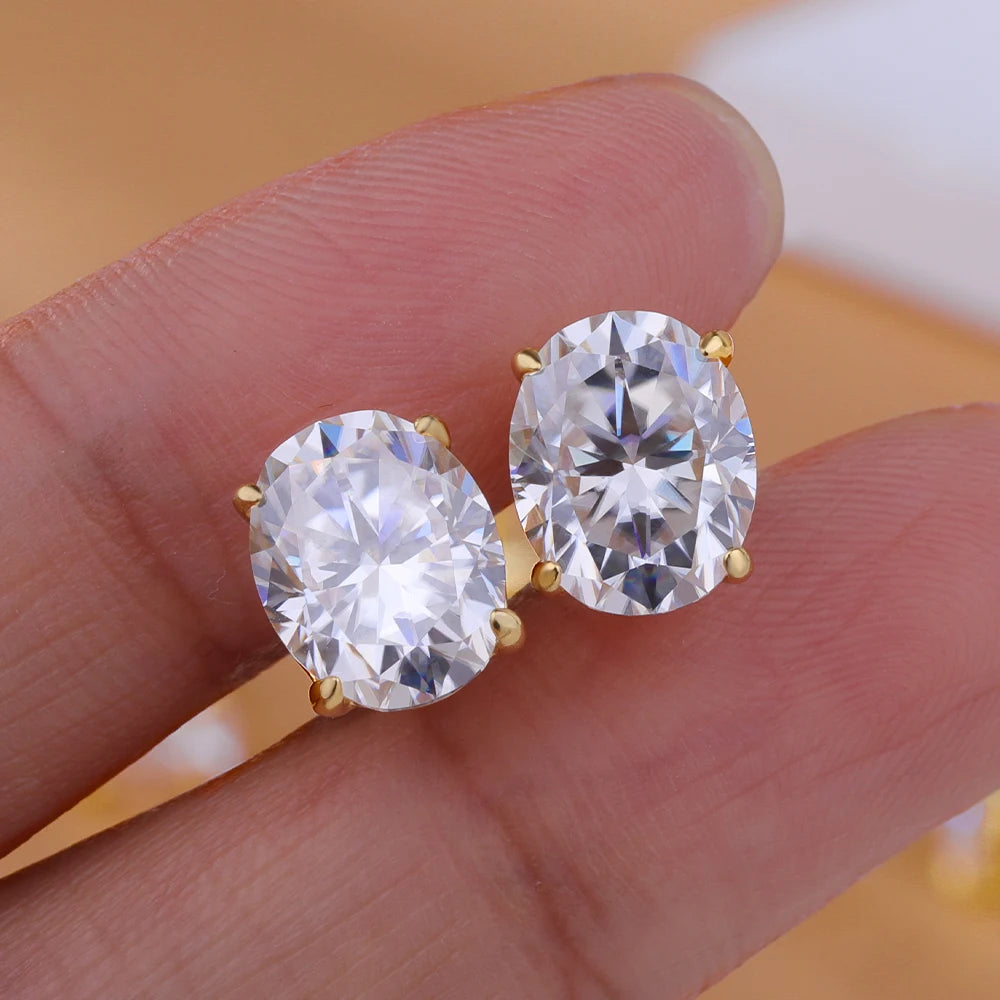 Brilliant Moissanite Stud Earrings – Pure 925 Silver, D Color VVS1 Sparkle