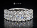 Moissanite Ring 925 Silver – 3 Row 3.5mm VVS Luxury Band | Lumina