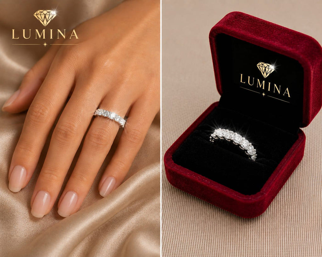 LUMINA Moissanite Ring 925 Silver – Luxury Sparkling Stone | Elegant Women Ring