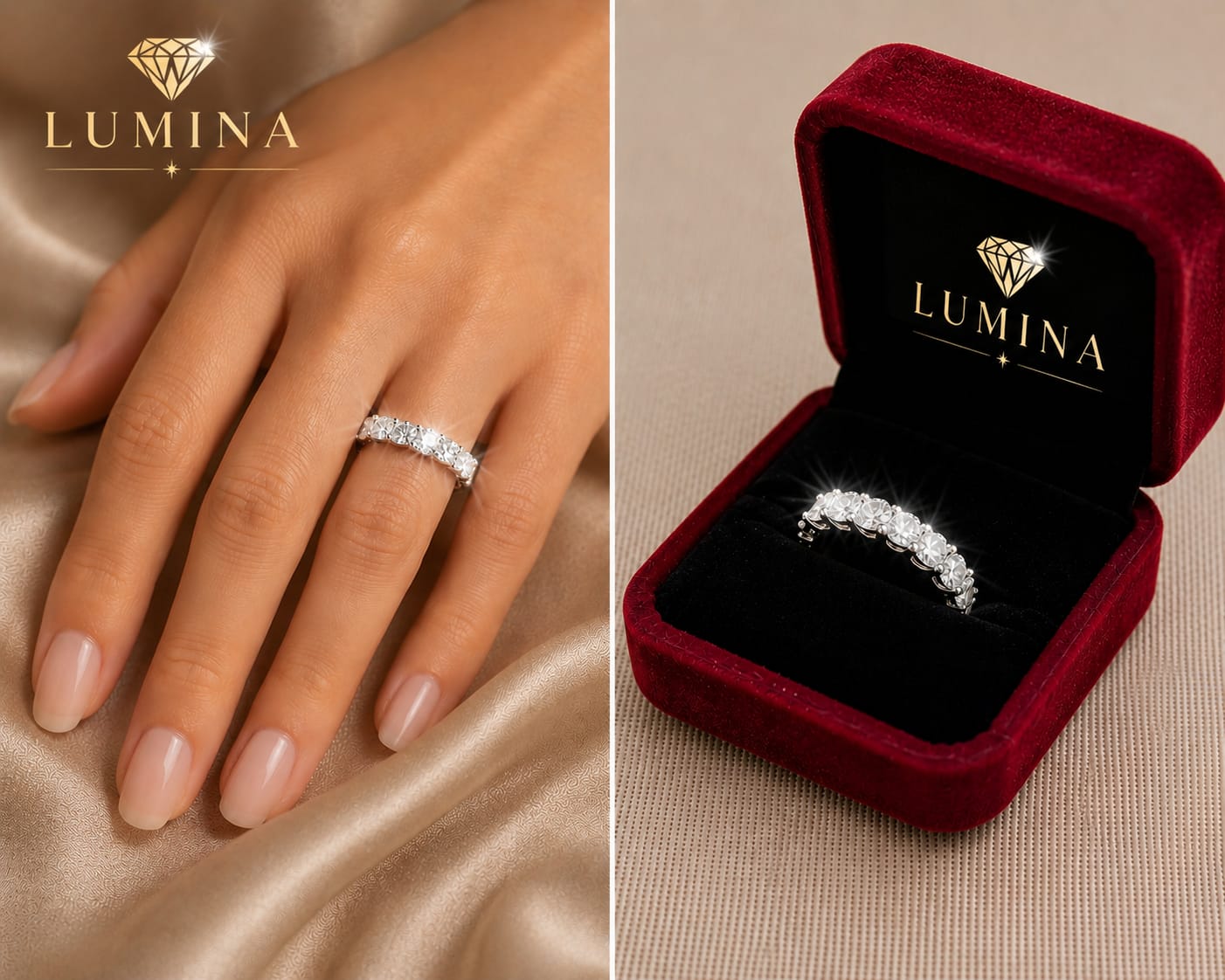 LUMINA Moissanite Ring 925 Silver – Luxury Sparkling Stone | Elegant Women Ring