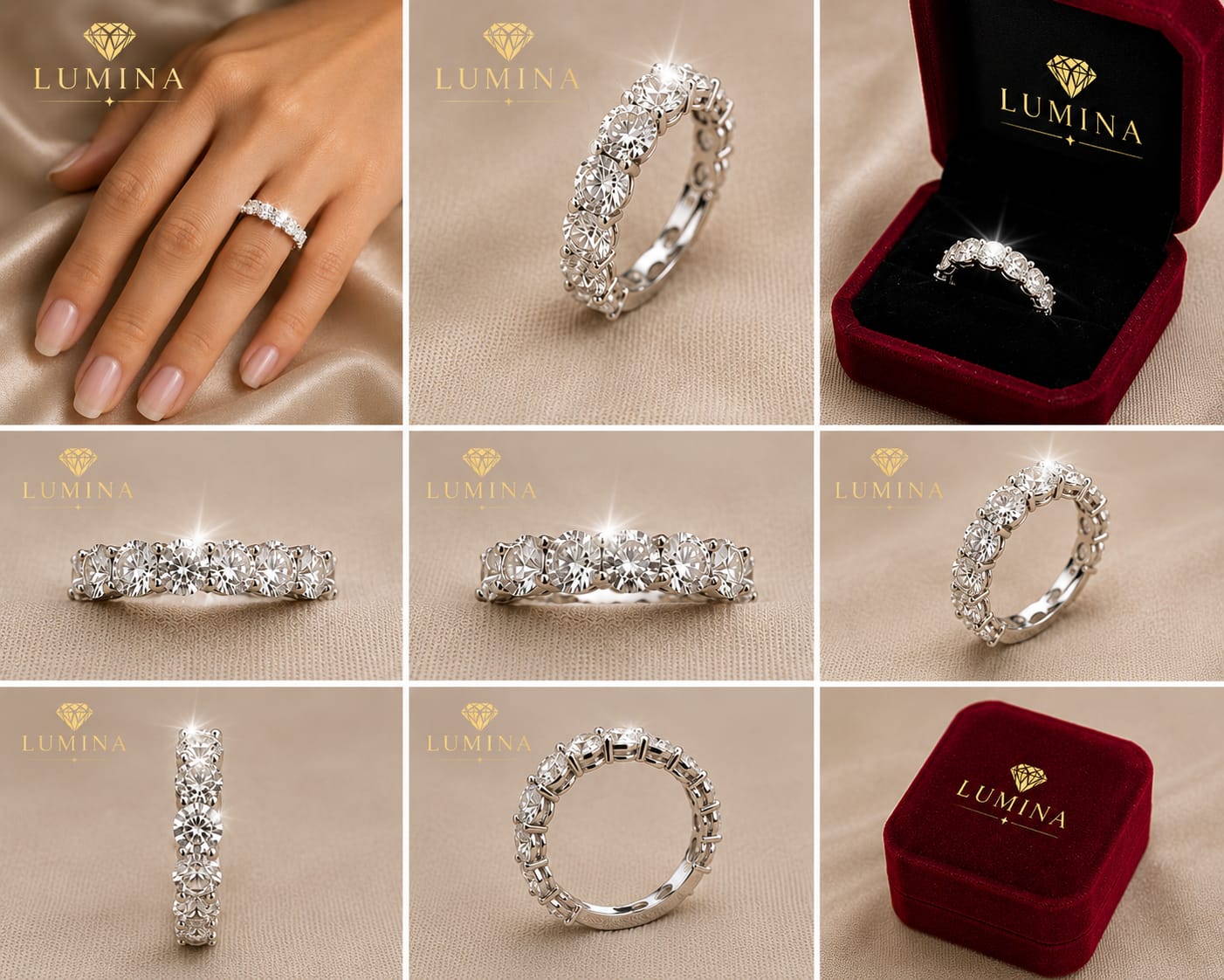 LUMINA Moissanite Ring 925 Silver – Luxury Sparkling Stone | Elegant Women Ring