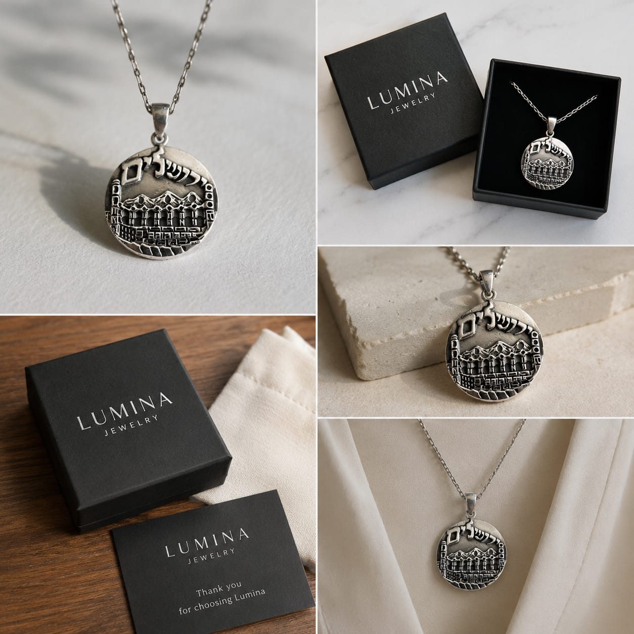 Jerusalem Sacred Light Pendant – Sterling Silver 925 | LUMINA