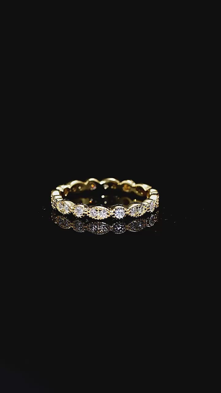 Luxury Moissanite Ring for Women – 18K Gold Plated Elegant Sparkling Design