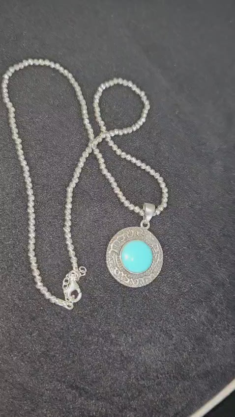 💎 Title: 925 Sterling Silver Jerusalem Pendant with Opal Stone 💙 | Double-Sided | Lumina
