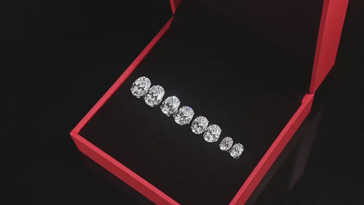 Luxury Moissanite Stud Earrings – Oval Cut VVS1 | 925 Sterling Silver | Lumina